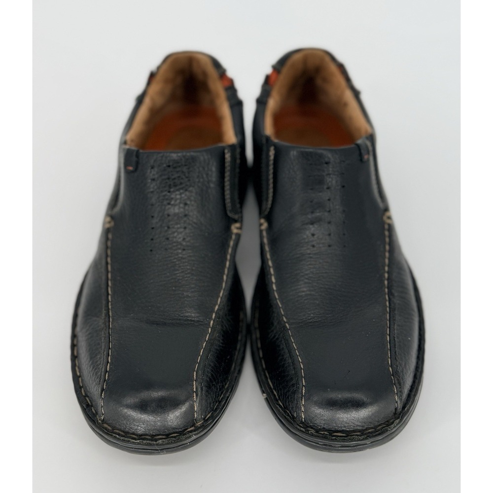 Clarks Unstructuredm Un.Seal Mens Black Leather Slip-On Comfort Shoes Size 9.5 - Picture 2 of 6